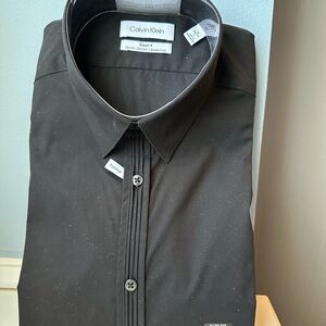 Calvin Klein Men's Black Dress Shirt Neck 16, 34/35, L